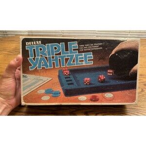 1980 Deluxe Triple YAHTZEE Dice Game By E.S. Lowe‎ Complete! Vintage! See BONUS